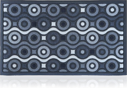 Extra Durable, Superior Absorption, Front Door Mat for Outdoor & Indoor - Welcome Mat for Entryway, Entrance, Patio, Porch - Waterproof, Non-Slip Backing, Coarse Fibers (Scales,17x29)