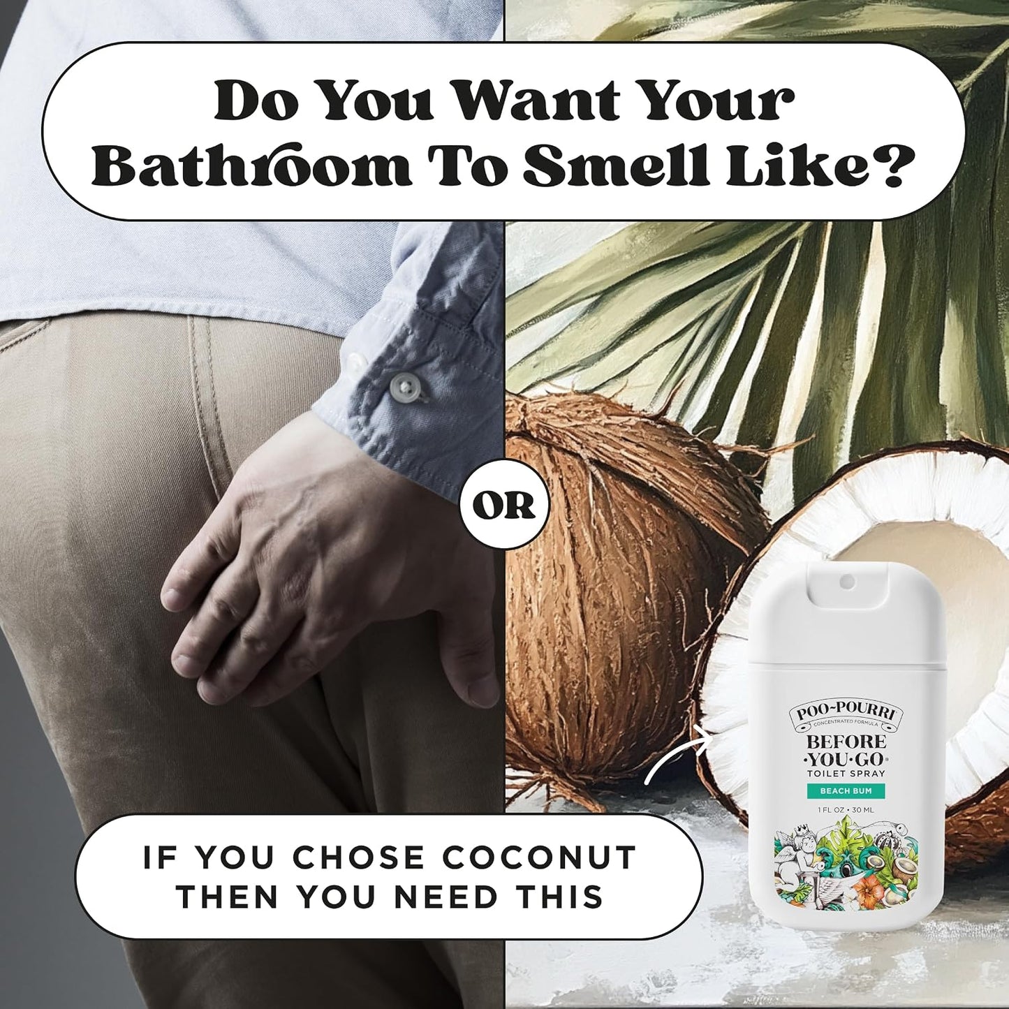 Poo-Pourri Before-You-Go Toilet Spray, Bamboo Rain, 2 Fl Oz, Up to 100 Uses, Bathroom Odor Deodorizer with Essential Oils for Home or Work, Travel Essentials, TSA Approved Size, Bamboo & Fresh Grass
