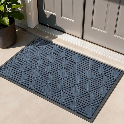 Yimobra Front Door Mat Outside Entrance 29.5x17, Waterproof Heavy Duty Outdoor Mats for Front Door, Non Slip Rubber Entry Mat for Garage Patio Indoor, Grey
