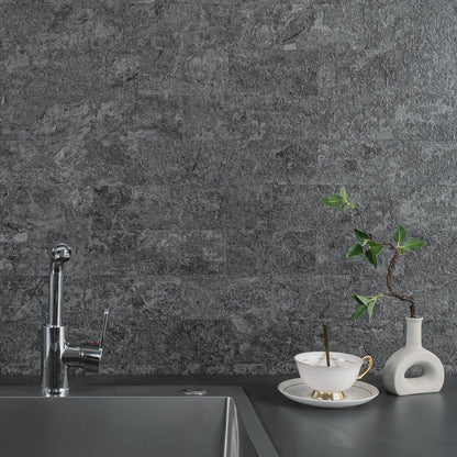 StyloVue 100 Pieces Peel and Stick Backsplash for Kitchen, 3" x 6" PVC Subway Tile, Glossy White with Dark Gray Grout, Self Adhesive Stick on Wall Tiles for Kitchen, Bathroom, Fireplace, RV