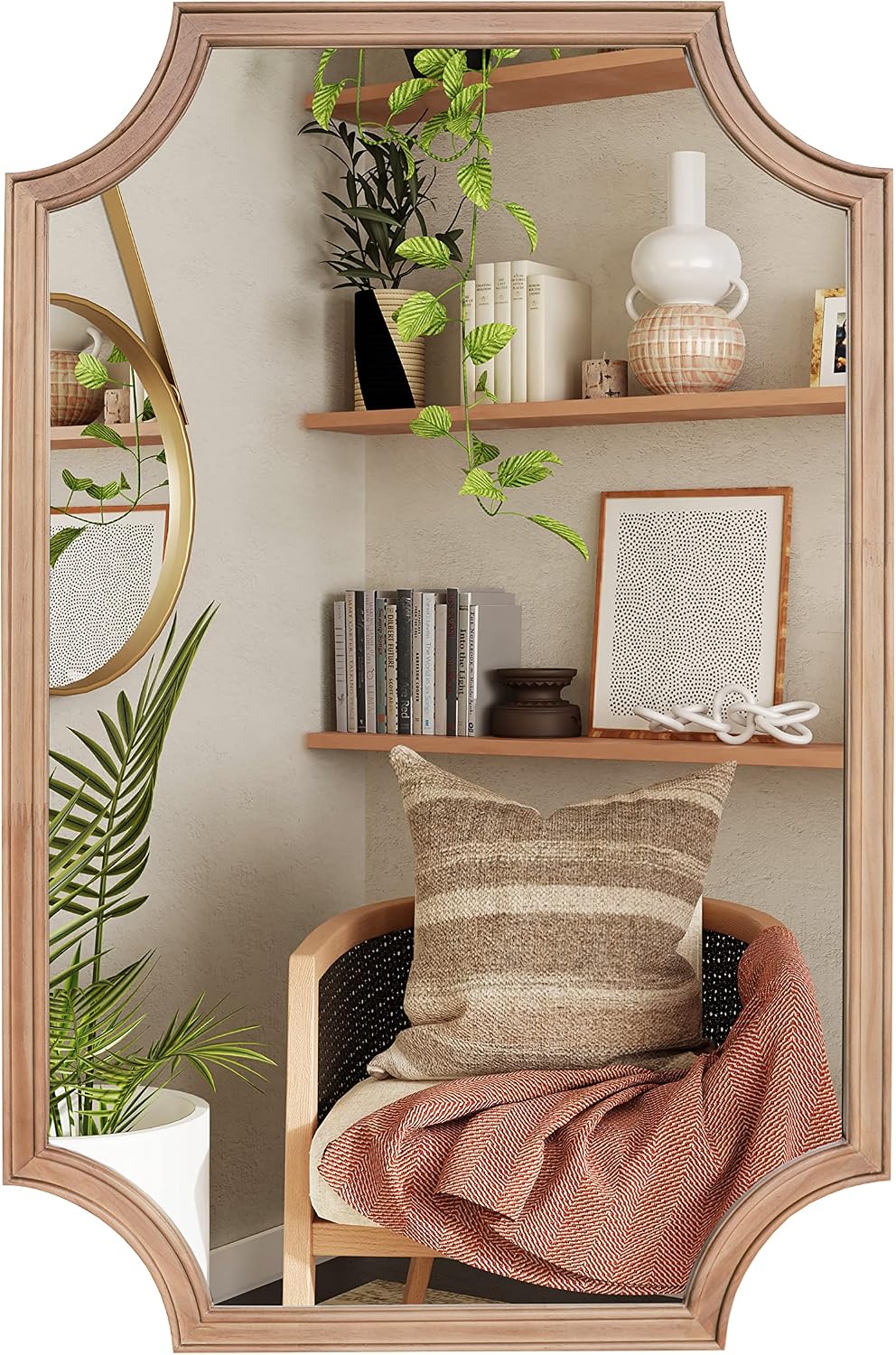 WallBeyond Full Length Mirror Wall Mounted 65"x22", Rustic Wooden Frame Floor Mirror, Large Full Body Mirror for Bedroom, Leaning or Hanging Against Wall, Natural