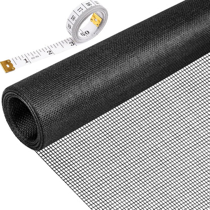 48"X236" Window Screen Replacement Kit, 6 in 1 Window Screen Door Repair Kit, Replacement Window Screens, Fiberglass Patio Screen Mesh for Porch Sliding Door, Rolling Tool Hook Spline Cutter Ruler