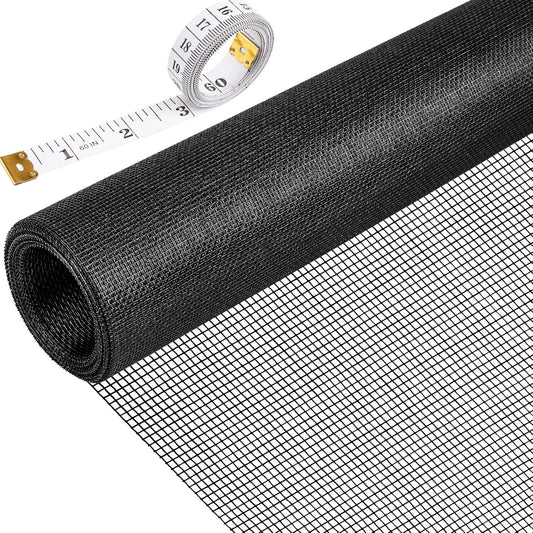 48"X236" Window Screen Replacement Kit, 6 in 1 Window Screen Door Repair Kit, Replacement Window Screens, Fiberglass Patio Screen Mesh for Porch Sliding Door, Rolling Tool Hook Spline Cutter Ruler