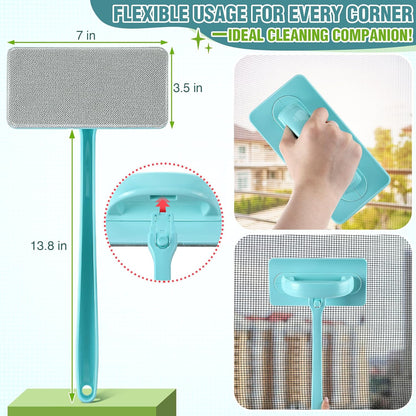 Enhon 1 Pack Mesh Screen Cleaner, Window Screen Cleaning Brush Washing Equipment, Detachable Window Cleaner Tool with Wet and Dry Dual Use