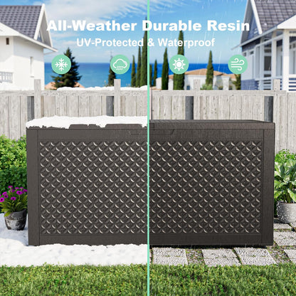 50Gal Outdoor Storage Box Anti-Theft Delivery Box Lockable Deck Box | Heavy-duty UV & weatherproof resin for secure parcel drop, patio cushion storage, garden tools & porch package organization