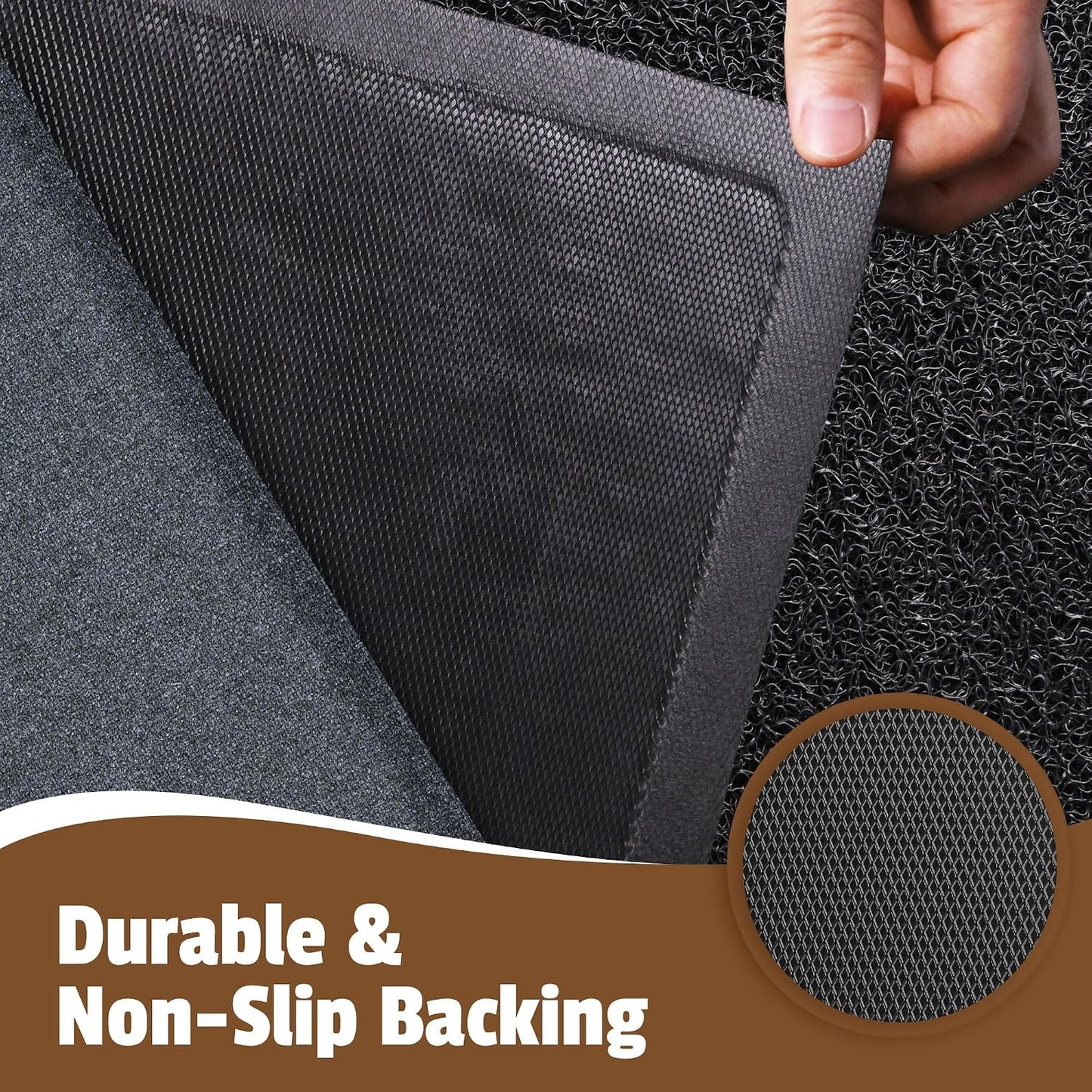 Front Door Mat Indoor Outdoor, 48" x 36" Non Slip Welcome Doormat for Entryway, Heavy Duty Low Profile Entrance Rug for High Traffic Areas, Patio, Outside Entry, Yard, Porch Waterproof