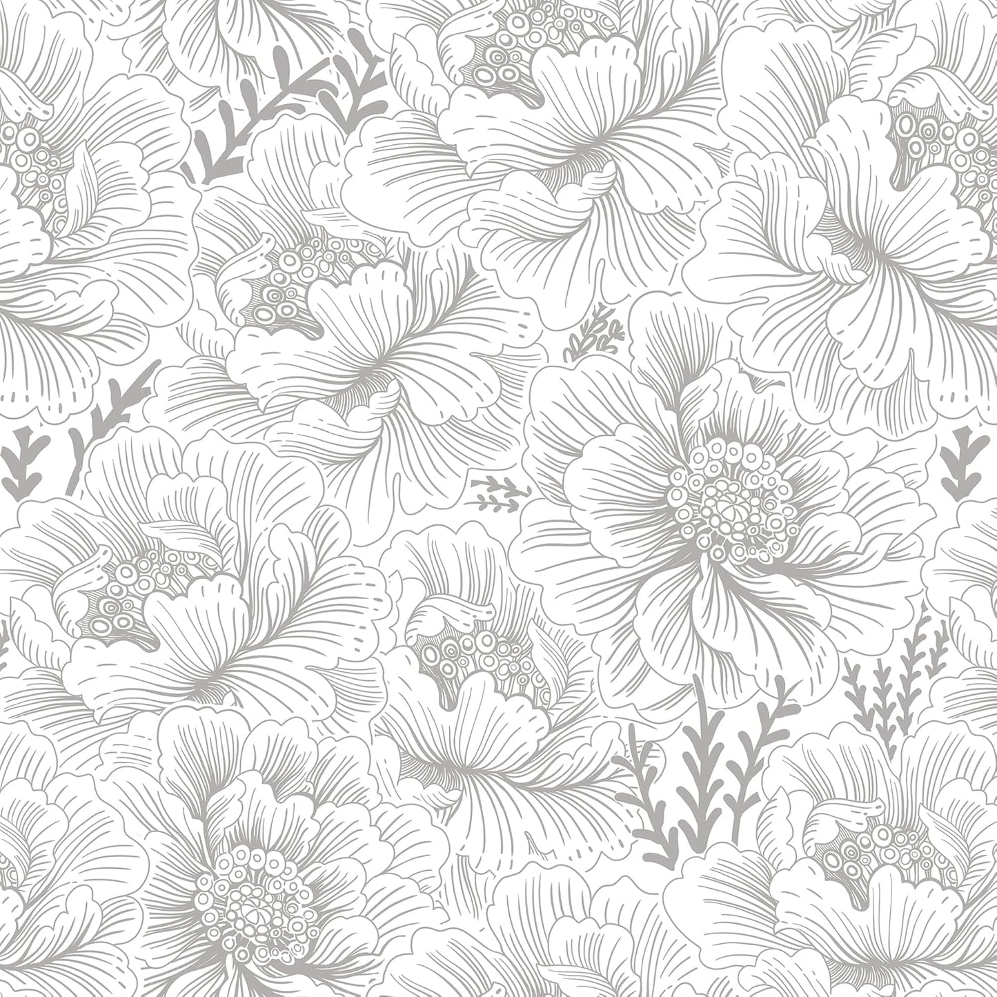 GloryTik Floral Peel and Stick Wallpaper, Removable Blue Floral Contact Paper, Self Adhesive Renter Friendly Wallpaper for Bedroom Living Room Bathroom (17.3" x 78.7")