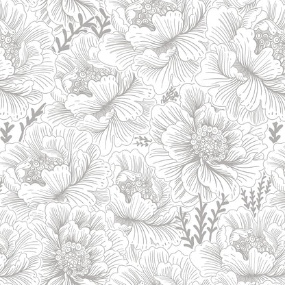 GloryTik Floral Peel and Stick Wallpaper, Removable Blue Floral Contact Paper, Self Adhesive Renter Friendly Wallpaper for Bedroom Living Room Bathroom (17.3" x 78.7")