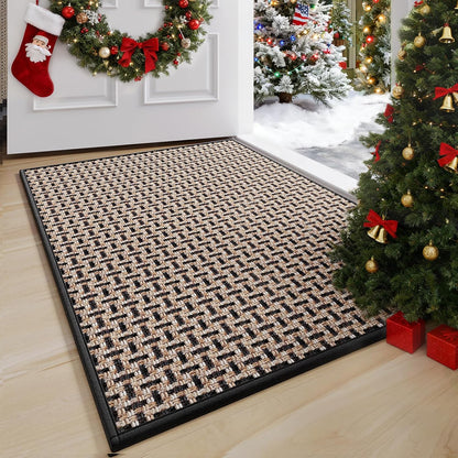 Door Mat 17"x30",Door Mat Indoor Entrance Dirt Resistant and Absorbent Non-Slip Rubber Backing Front Door Mats Washable Low-Profile Indoor Mats for Entryway, Inside Entrance Easy Clean Gray