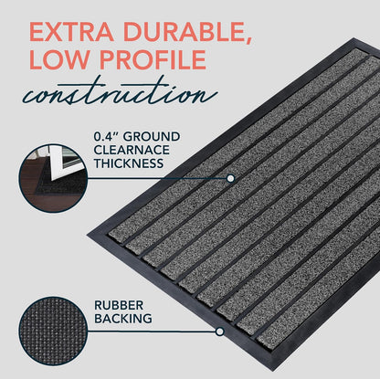 ubdyo Extra Durable Door Mat - Dirt Trapping Outdoor Welcome Mats - Non-Slip Outdoor Indoor Entrance - Low Profile Front Doormat (30" x 17", Bright Brown)