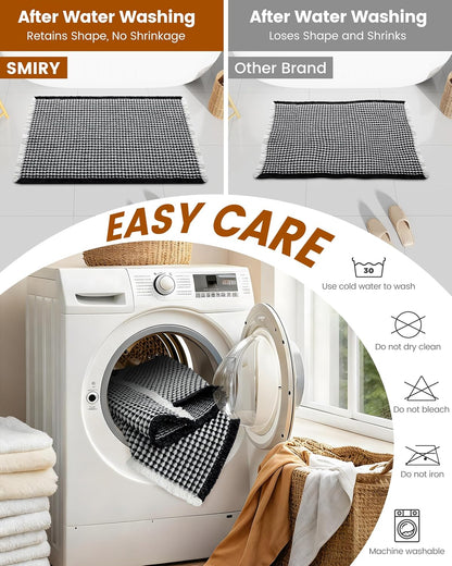 Smiry Waffle Bath Mat 30x20, Extra Soft Absorbent Bathroom Rugs, Non Slip Machine Washable Quick Dry Bath Rugs for Bathroom Floor, Tub, Shower, Home Decor Accessories, Brown