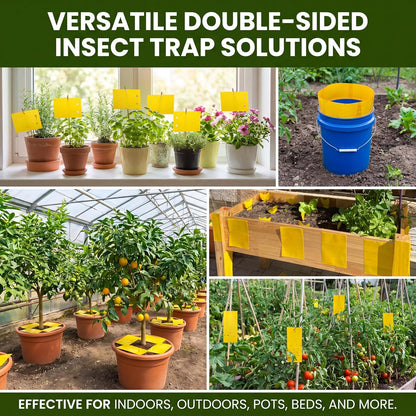 Qualirey 150 Pcs 7.8 x 3.9 Inch Yellow Sticky Traps for Plant Double Sided Sticky Trap for Gnats with Twist Ties Fly Traps for Fruit Insect Fungus Bugs Indoor Outdoor
