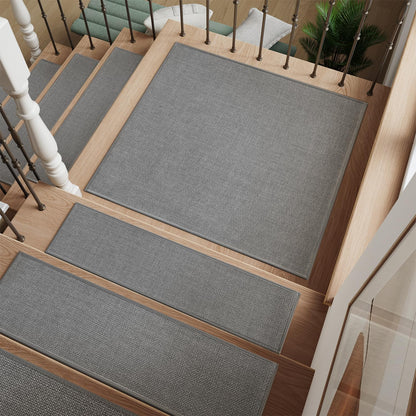PADOOR Stair-Treads Non Slip 15PCS, Stair Treads for Wooden Steps Rubber Backing Indoor, Stair Carpet Residue Free, Stair Runner Durable Stair Rug for Kids and Dogs 8"x30" Beige