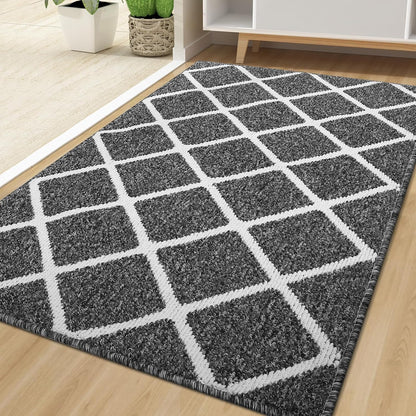 Finchitty Indoor Door Mat, Dirt Resistant and Absorbent, Low-Profile, Non-Slip, Washable Inside Floor Mats for Front Door, Back, and Entrance, 32" x 20", Grey
