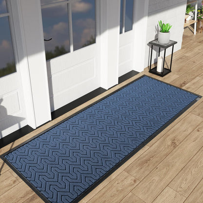 Yimobra Front Door Mat Outside Entrance 29.5x17, Waterproof Heavy Duty Outdoor Mats for Front Door, Non Slip Rubber Entry Mat for Garage Patio Indoor, Grey