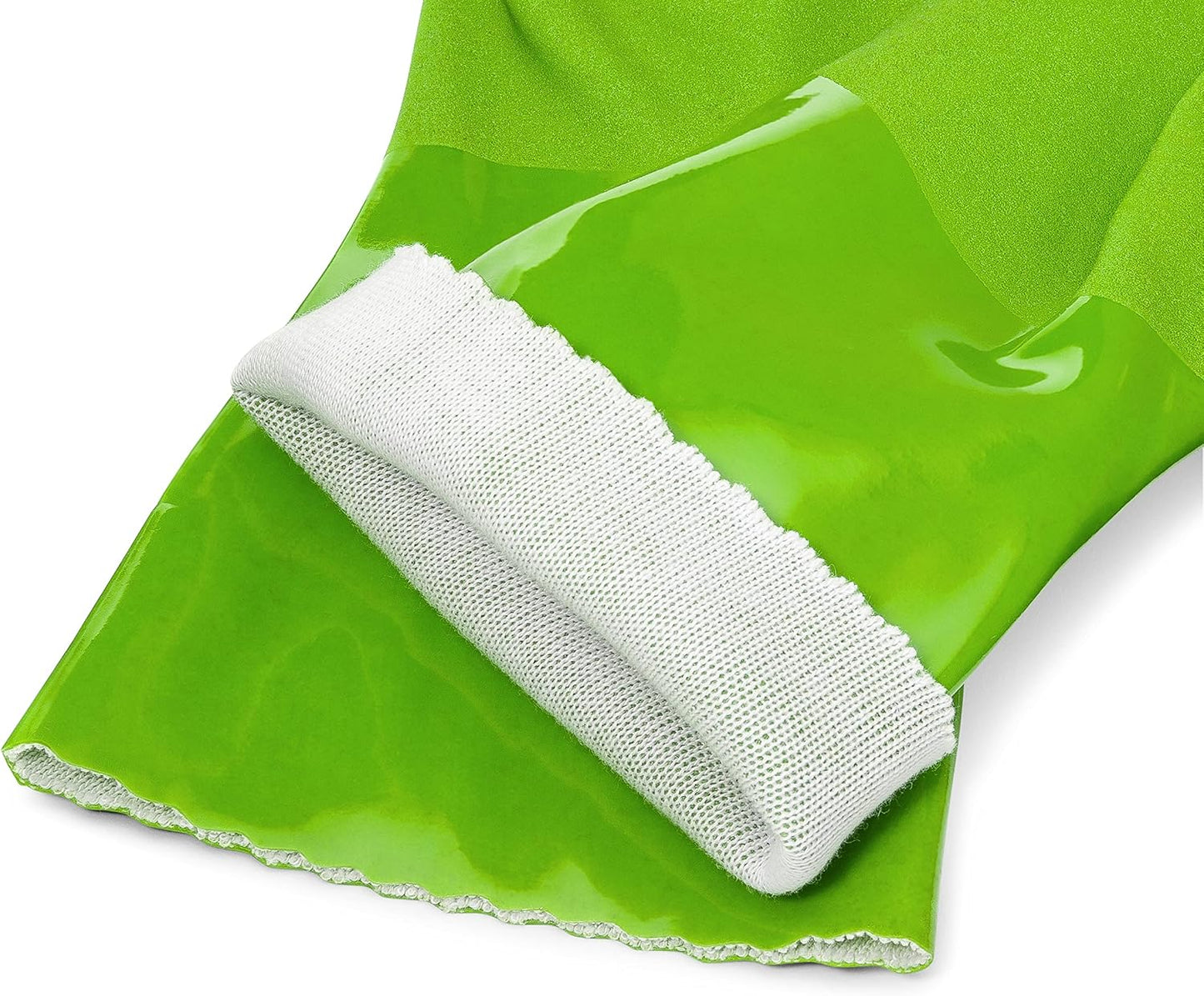 Kitchen-Star Ultimate Rubber Household PVC Gloves with Comfortable Cotton Lining, Anti-Slip surface, Kitchen Dishwashing, Extra Thickness, Kitchen Cleaning, Working, Painting, PetCare (X-Large, Green)