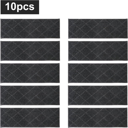 COSY HOMEER Edging Stair Treads Non-Slip Carpet Mat 28inX9in Indoor Stair Runners for Wooden Steps, Edging Stair Rugs for Kids and Dogs, 100% Polyester TPE Backing(4pc, Beige)