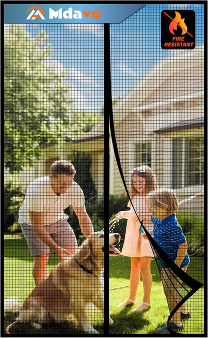 Mesh Screen with Magnetic Closure-Keeps Bugs Out Let Breeze in, Heavy Duty - Pet and Kid Friendly, Works with Front, Sliding Doors (38 x 82 Inch)