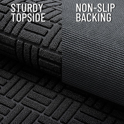OLANLY Front Door Mat Outside Entrance 29.5x17, Absorbent, Heavy Duty Sturdy Natural Rubber Doormat Indoor Outdoor, Stain and Fade Resistant, Non-Slip Backing Low Profile Floor Mat for Entryway, Grey