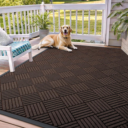 OLANLY Front Door Mat Outside Entrance 29.5x17, Absorbent, Heavy Duty Sturdy Natural Rubber Doormat Indoor Outdoor, Stain and Fade Resistant, Non-Slip Low Profile Floor Mat for Entryway, Grey Diamond