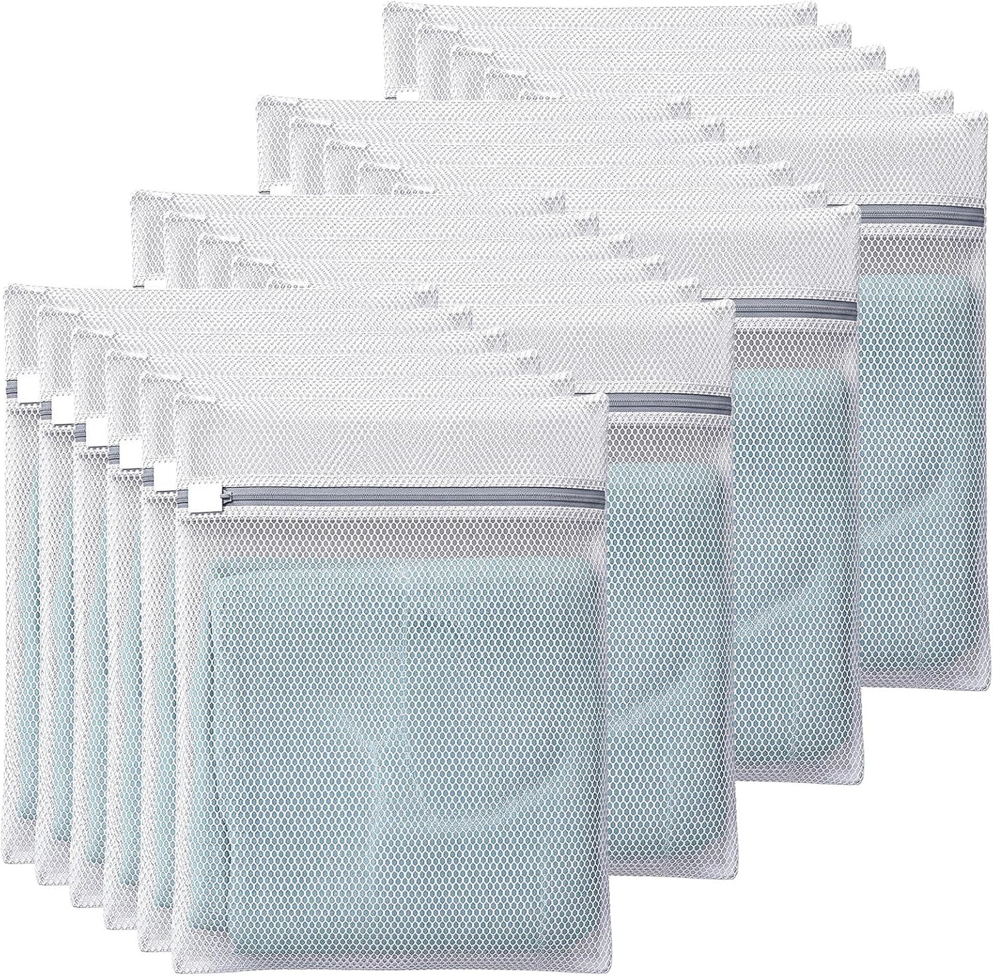24 PCS Laundry Bags Mesh Wash Bags Bulk, Honeycomb Mesh Laundry Bags for Delicates with Zipper Closure, 12"x16" Medium Wash Bag for Bras, Socks, Baby Clothes, Dorm & Travel