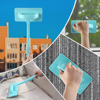 Enhon 1 Pack Mesh Screen Cleaner, Window Screen Cleaning Brush Washing Equipment, Detachable Window Cleaner Tool with Wet and Dry Dual Use
