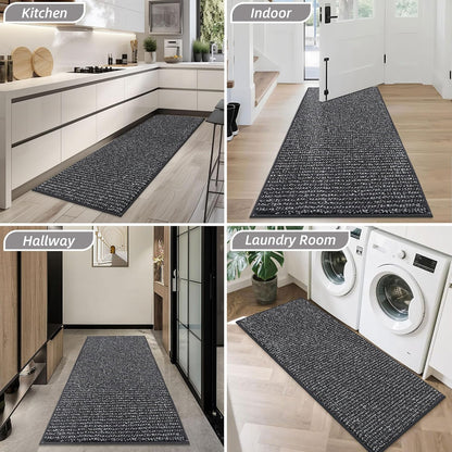 BEQHAUSE Dirt Trapper Door Mat 20" x 32", Non-Slip Washable Doormats Entrance Mat, Dirt Resistant and Absorbent Welcome Mat, Low Profile Floor Mats for Front Back Door and Entryway, Beige