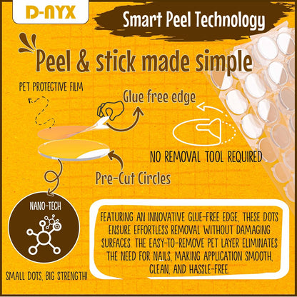 D-NYX Heavy Duty Double Sided Tape - Extra Large Nano Double Sided Adhesive Tape 1.18 inch Wide Removable Wall Tape Sticky Poster Tape Decor Scrapbook Supplies Scrapbookig Strips 9.85ft