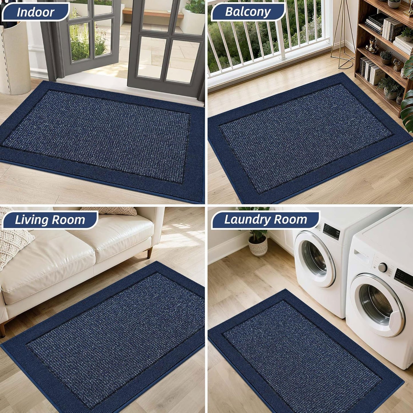 BEQHAUSE Indoor Door Mat 20" x 32", Dirt Trapper Door Mats Non-Slip Entryway Rugs Washable, Resist Dirt Absorbent Welcome Mat, Low Profile Floor Mats for Front Back Door and Entryway, Taupe