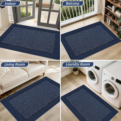 BEQHAUSE Indoor Door Mat 20" x 32", Dirt Trapper Door Mats Non-Slip Entryway Rugs Washable, Resist Dirt Absorbent Welcome Mat, Low Profile Floor Mats for Front Back Door and Entryway, Taupe