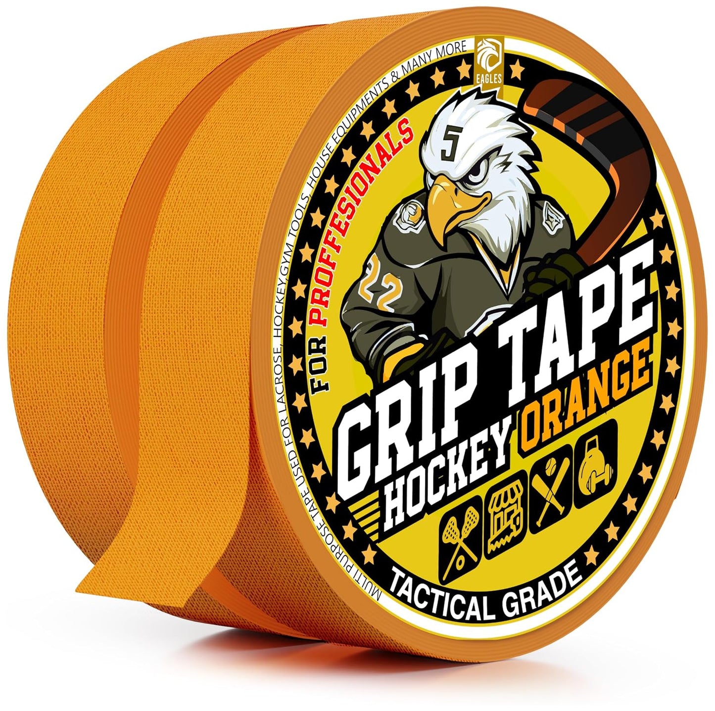 EAGLES Hockey Tape Multipurpose Cloth Tape Roll for Lacrosse Baseball & Softball Bats, Rackets, Pullup Bars, Gardening Tools, Sports Gift Perfect for Wrist, Ankle, Foot, Knee and Hand Taping (Clear)