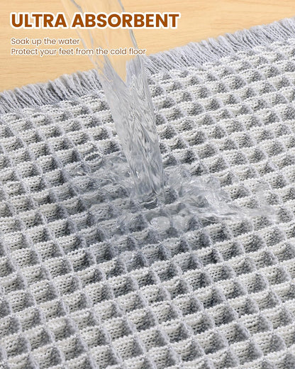 Smiry Waffle Bath Mat 30x20, Extra Soft Absorbent Bathroom Rugs, Non Slip Machine Washable Quick Dry Bath Rugs for Bathroom Floor, Tub, Shower, Home Decor Accessories, Brown