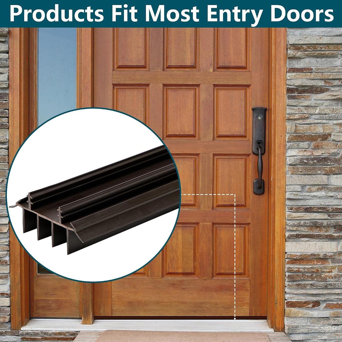 2 Pcs 36 Inch Vinyl Replacement Door Bottom,1-3/4 Inch Wide Replacement Door Bottom with Vinyl Fins,Vinyl Replacement Under Door Seal for Weather Stripping Door Insulation