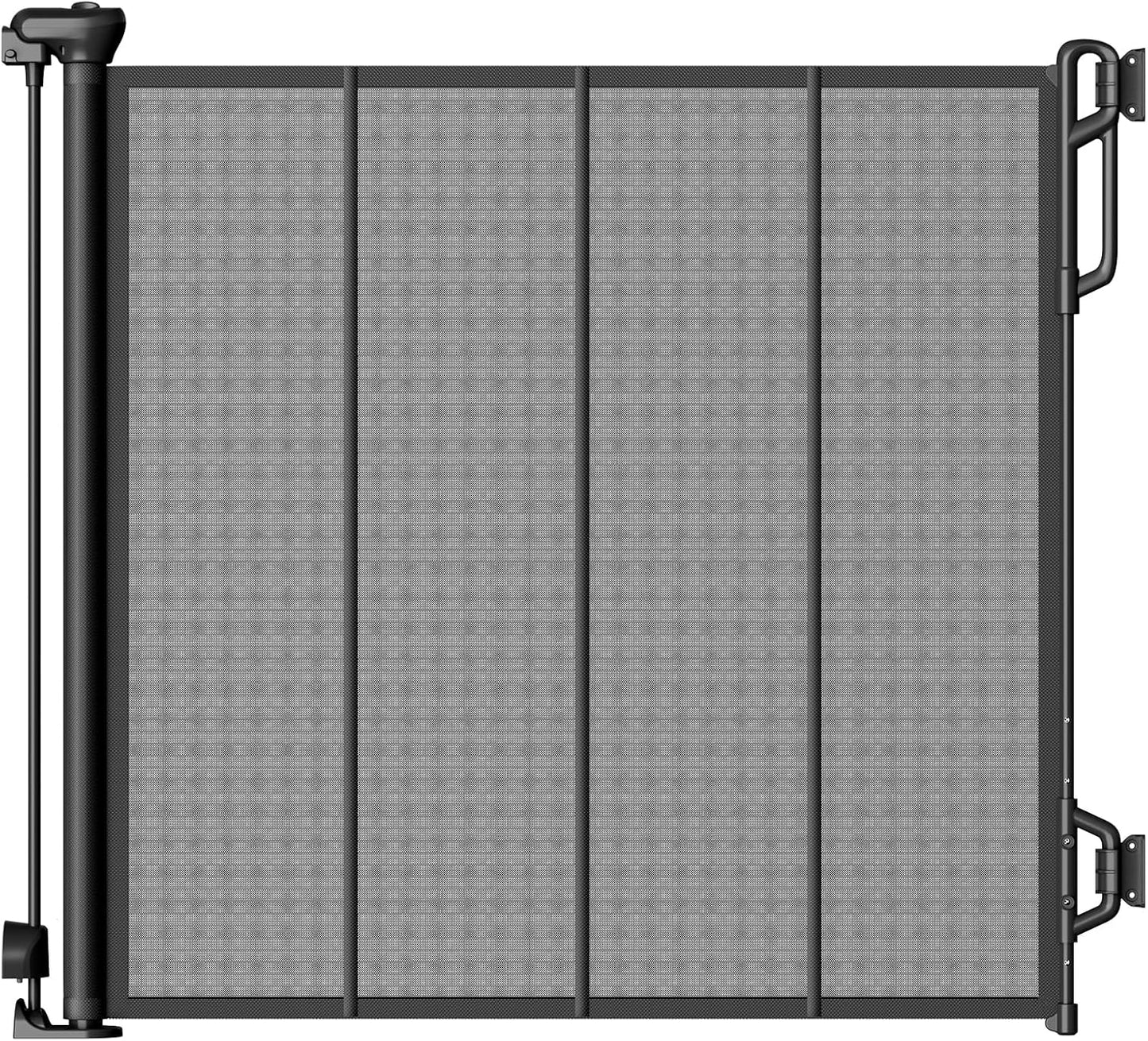 SPACEANY Reinforced Retractable Baby Gate, Mesh Dog Gate, Child Safety Gate for Doorways, Stairs, Hallways, Indoor/Outdoor, Wide Openings -33.5" Tall, Width up to 55" Gray
