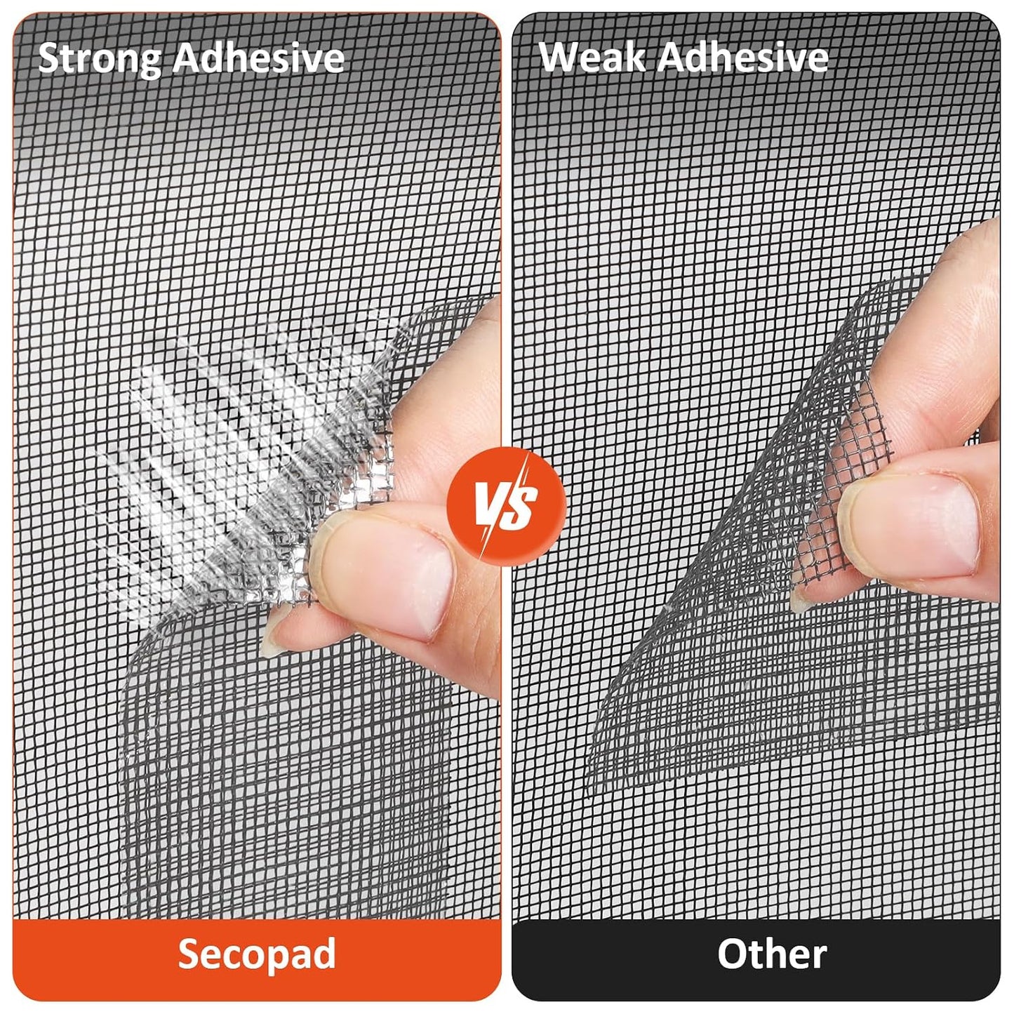 Secopad Grey Screen Repair Tape, 2" X 180" (15FT) Window Screen Door Repair Kit, Strong Adhesive Fiberglass Patch Tape Mesh