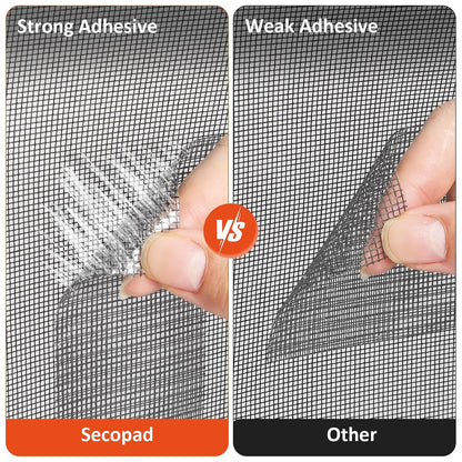 Secopad Grey Screen Repair Tape, 2" X 180" (15FT) Window Screen Door Repair Kit, Strong Adhesive Fiberglass Patch Tape Mesh