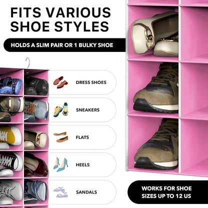 Simple Houseware 20 Section Shelves Hanging Shoes Organizer Holder for Closet, Gray