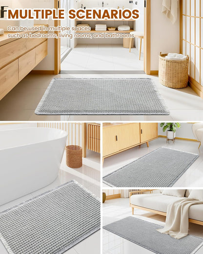Smiry Waffle Bath Mat 30x20, Extra Soft Absorbent Bathroom Rugs, Non Slip Machine Washable Quick Dry Bath Rugs for Bathroom Floor, Tub, Shower, Home Decor Accessories, Brown