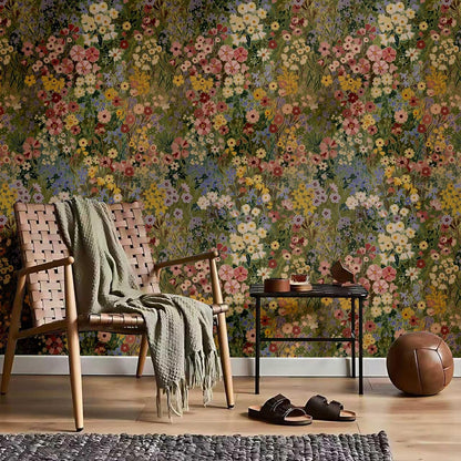 Floral Wallpaper Peel and Stick Boho Wall Paper Removable Waterproof Green Petal Pattern Contact Paper for Bedroom, Bathroom, Home Wall 17.3" x 118"