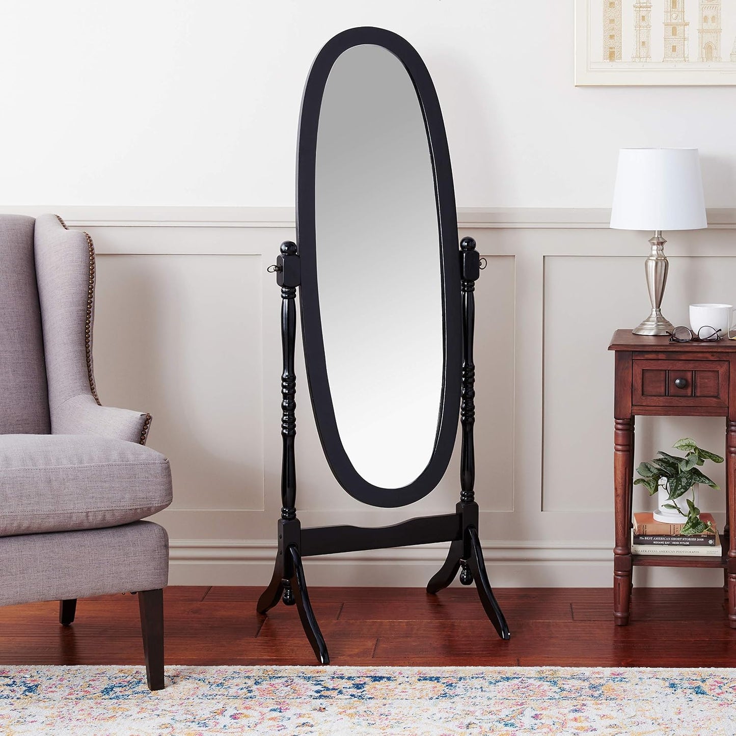Crown Mark Cheval Mirror, Oak