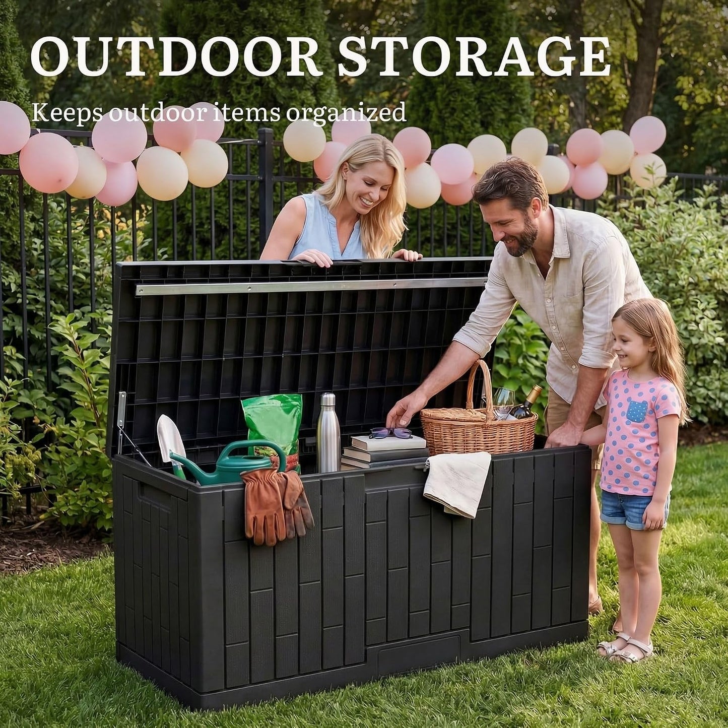 YITAHOME 31 Gallon Outdoor Storage Box | Resin Deck Box and Waterproof Package Delivery Box for Gardening Tools, Pool Supplies, Patio Furniture, Lockable, Taupe