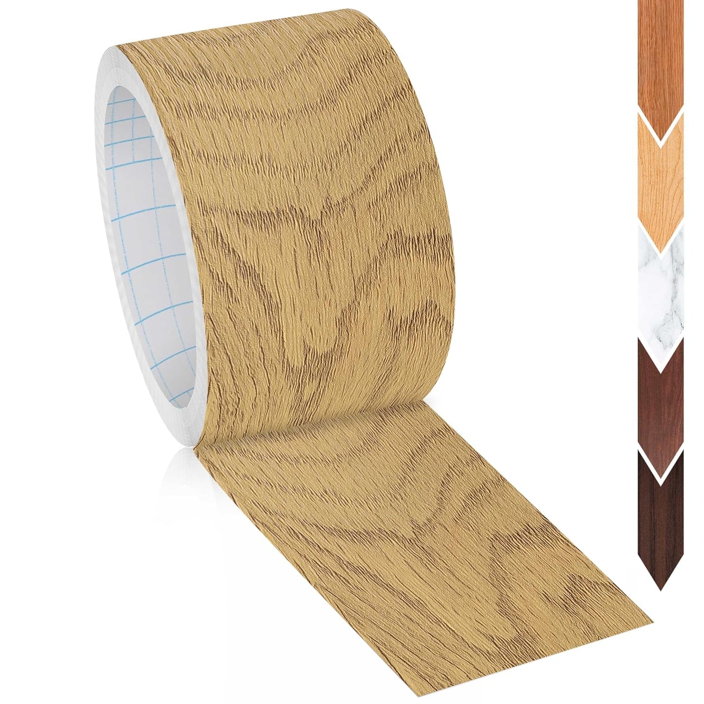 GSCIT Club Wood Grain Repair Tape, 2.4 inch X 15ft Self Adhesive Maple Grain Repair Patch for Tables, Chairs, Baseboards, Doors, Windows, Floors, Handicraft DIY. - Colors A
