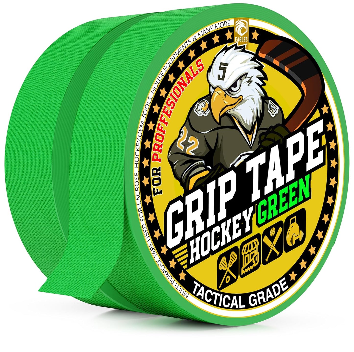 EAGLES Hockey Tape Multipurpose Cloth Tape Roll for Lacrosse Baseball & Softball Bats, Rackets, Pullup Bars, Gardening Tools, Sports Gift Perfect for Wrist, Ankle, Foot, Knee and Hand Taping (Clear)