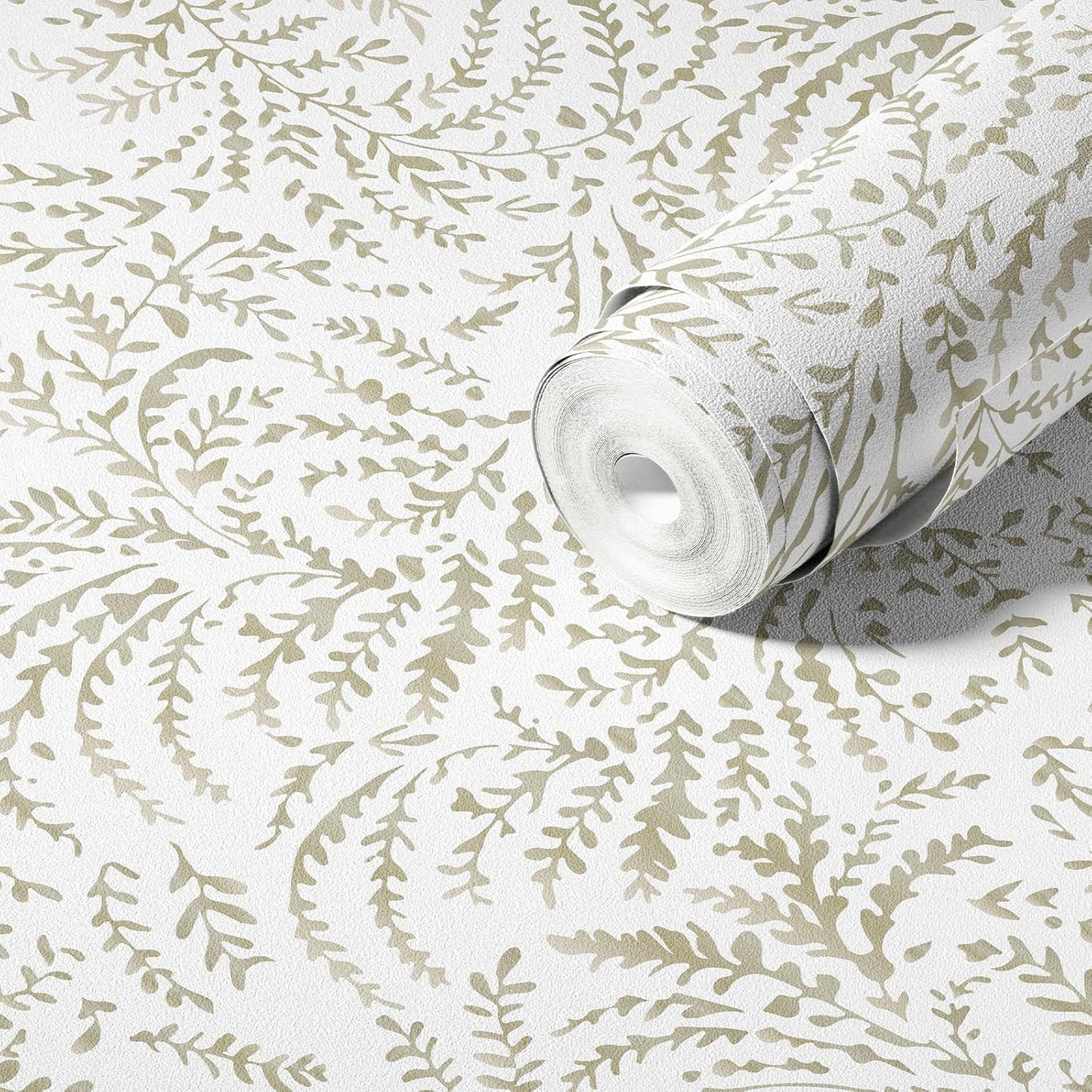 Peel and Stick Wallpaper Boho Wall Paper Peel and Stick Modern Watercolor Beige Wallpaper for Bathroom 17.3"x118"