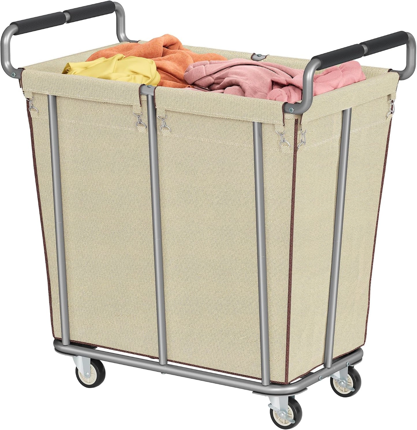 Gewudraw Large laundry hamper with Wheels, 3 Bag Big Rolling Laundry Hamper Sorter Cart, Extra Large Laundry Clothes Hamper, Heavy Duty Laundry Basket Organizer for Laundry Room,Bathroom,Black