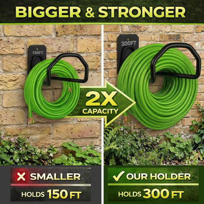 PeoMev Garden Hose Holder Wall Mount - Heavy Duty Water Hose Holders for Outside, Metal Hoses Hanger Sturdy Hose Reel Hooks for Garden