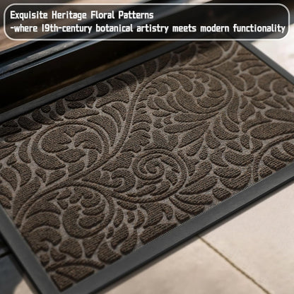 Yimobra Front Door Mat Outside Entrance, Waterproof Sturdy Retro Outdoor Mat, Heavy Duty Non-Slip Doormat for Garage Patio Entryway Indoor, Easy Clean, 29.5x17, Grey