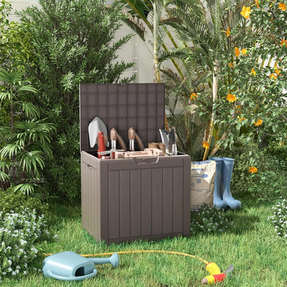 DRATO 180 Gallon Outdoor Storage Box, Large Waterproof Deck Box, Lockable Resin Storage Container with Reinforced Support for Patio Cushions, Garden Tools, UV-Resistant Outdoor Chest（Black，180 Gallon）