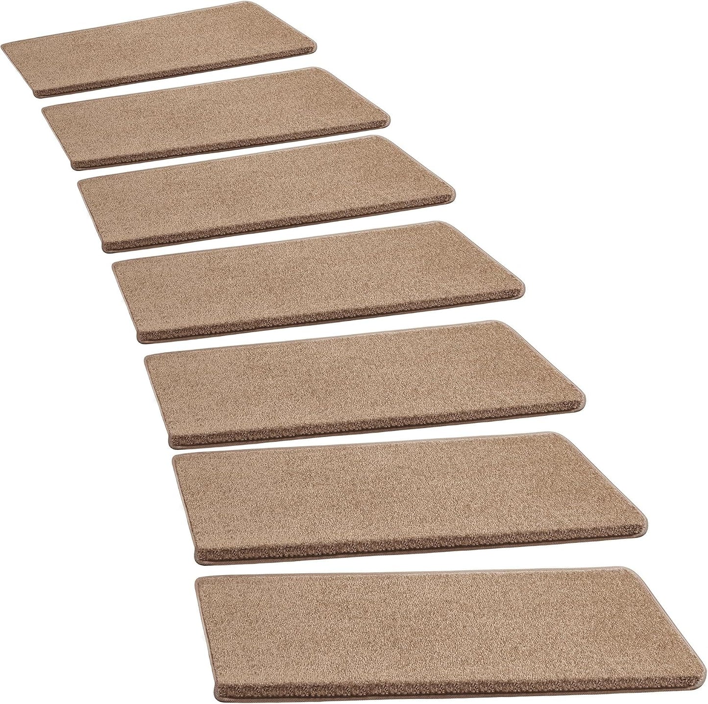 PURE ERA Carpet Stair Treads Tape Free Non Slip Indoor Stair Carpet Stair Protectors Pet-Friendly Non-Slip Skid Resistant Washable Reusable 8" x 30"(2 Pieces,Black)