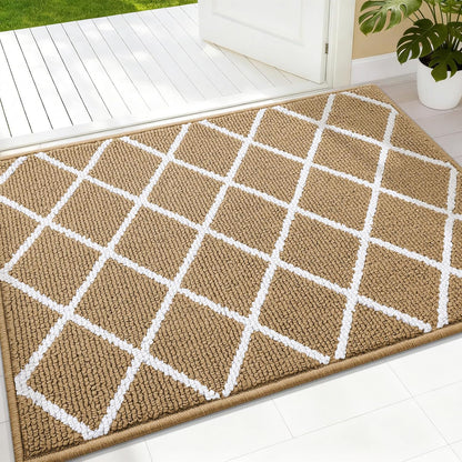 Finchitty Indoor Door Mat, Dirt Resistant and Absorbent, Low-Profile, Non-Slip, Washable Inside Floor Mats for Front Door, Back, and Entrance, 32" x 20", Grey